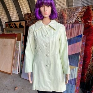 Vintage Mint Green Leather Coat, Bonnie Cashin (?)